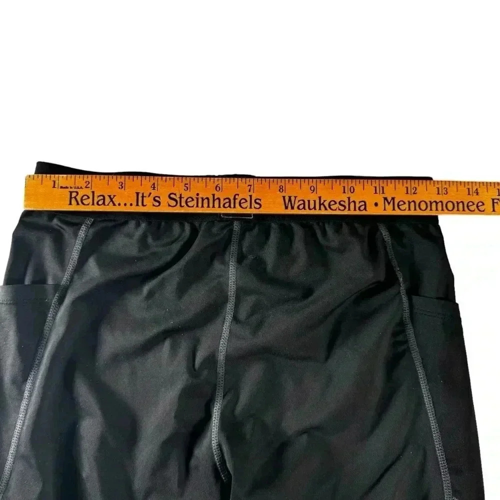 Runhit Boys Leggings Elastic Waist Medium Black Sports Football Baseball Soccer - Picture 9 of 13
